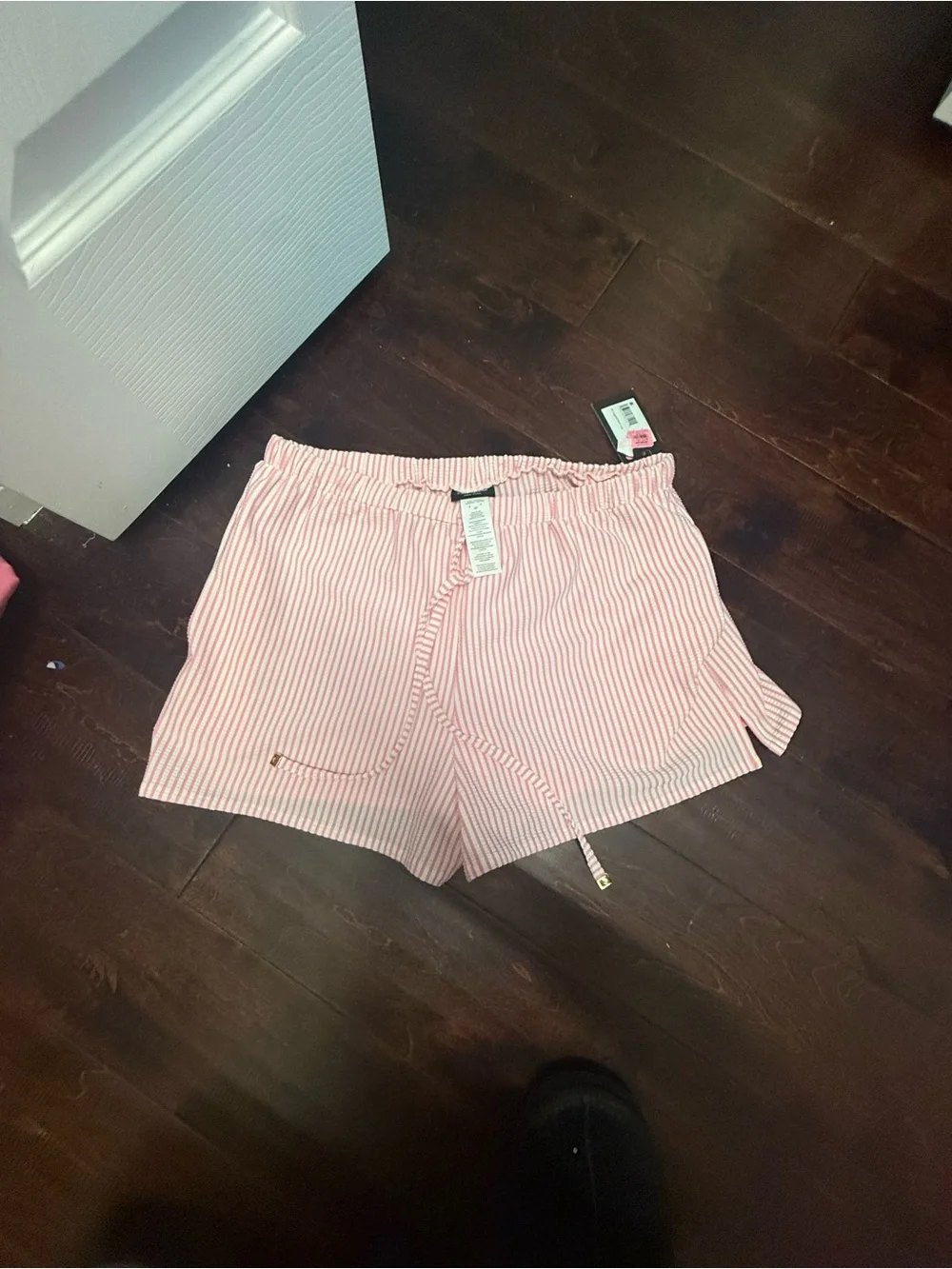 kate spade Pink & White Stripe Drawstring Lounge Shorts